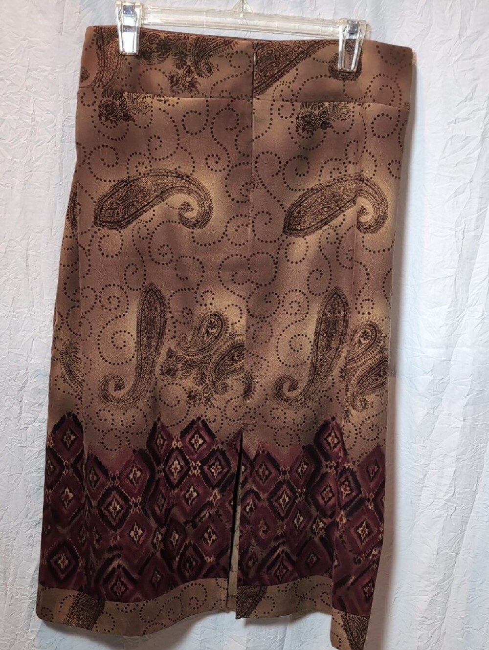 Requirements Brown Paisley & Geometric Midi Pencil Skirt - Picture 3 of 4
